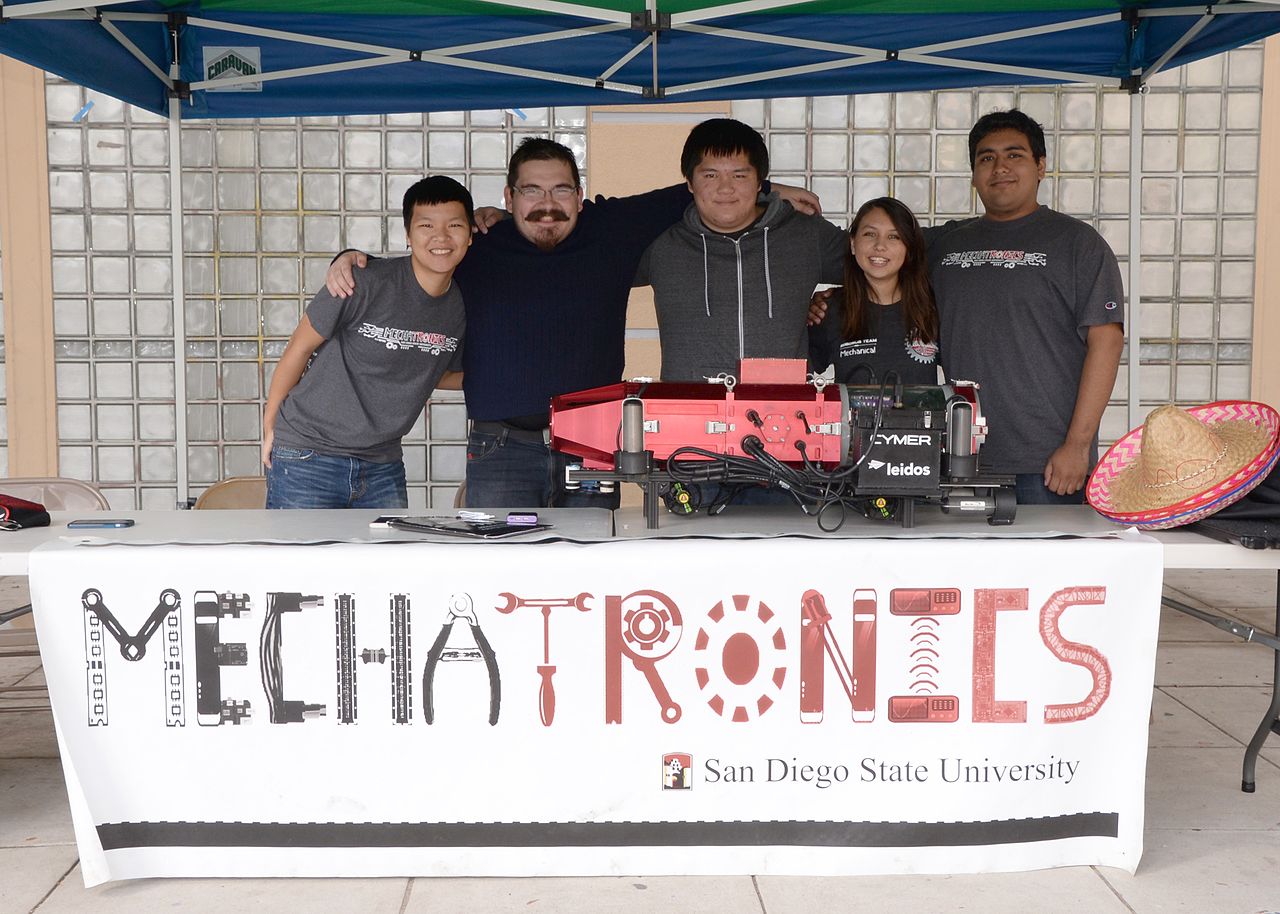Students competing in a LEGO robotics event